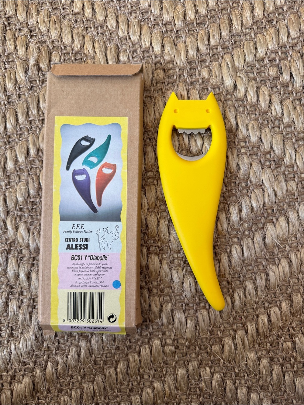 Alessi Diabolix Yellow Bottle Opener
